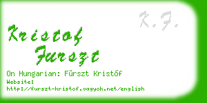 kristof furszt business card