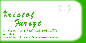 kristof furszt business card